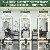 BUNGALOW MERCER – Top Arch Full Length LED Mirror | Aluminum Frame, 3-Color Dimmable Lighting, Freestanding, Wall Mount & Leaning Options