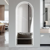 BUNGALOW MERCER – Full Length Arched LED Mirror | Front & Backlit, Dimmable Touch Sensor, Anti-Fog & Wall Mounted Design
