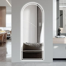 BUNGALOW MERCER – Full Length Arched LED Mirror | Front & Backlit, Dimmable Touch Sensor, Anti-Fog & Wall Mounted Design