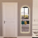 BUNGALOW MERCER – Full Length Arched LED Mirror | Front & Backlit, Dimmable Touch Sensor, Anti-Fog & Wall Mounted Design