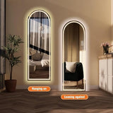 BUNGALOW MERCER – Full Length Arched LED Mirror | Front & Backlit, Dimmable Touch Sensor, Anti-Fog & Wall Mounted Design