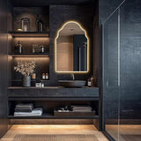 BUNGALOW MERCER Arched LED Bathroom Mirror – Modern Wall Mirror with Warm Backlight for Stylish Interiors