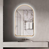 BUNGALOW MERCER Modern LED Arch Mirror – Aluminum Frame, Wall-Mounted Vanity Mirror with Touch Sensor & Backlit Light