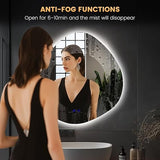 BUNGALOW MERCER – Asymmetrical LED Mirror with Warm Backlit Glow | Modern Wall-Mounted Vanity Mirror with Touch Sensor for Bathroom & Bedroom