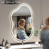 BUNGALOW MERCER Irregular LED Vanity Mirror | Luxury Backlit Bathroom Mirror with Anti-Fog, Adjustable Light & Smart Memory Settings
