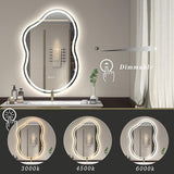 BUNGALOW MERCER Irregular LED Vanity Mirror | Luxury Backlit Bathroom Mirror with Anti-Fog, Adjustable Light & Smart Memory Settings