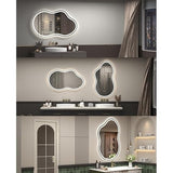 BUNGALOW MERCER Irregular LED Vanity Mirror | Luxury Backlit Bathroom Mirror with Anti-Fog, Adjustable Light & Smart Memory Settings