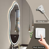 BUNGALOW MERCER Irregular LED Vanity Mirror | Luxury Backlit Bathroom Mirror with Anti-Fog, Adjustable Light & Smart Memory Settings