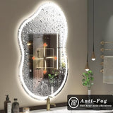 BUNGALOW MERCER Irregular LED Vanity Mirror | Luxury Backlit Bathroom Mirror with Anti-Fog, Adjustable Light & Smart Memory Settings