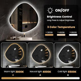 BUNGALOW MERCER – Modern Asymmetrical LED Vanity Mirror | Backlit Decorative Wall Mirror with Warm Glow & Touch Sensor Control