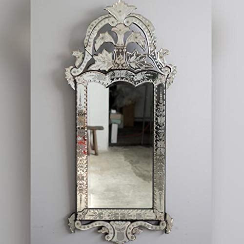 Large Silver Decorative Wall Mirror 76L x 121W Centimeters- Stylish Frame for Living Room, Entryway, Bathroom &amp; Vanity