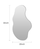 Bungalow Mercer – Bregur Asymmetrical LED Wall Mirror, Modern Frameless Lighted Mirror with Touch Sensor &amp; Anti-Fog for Bathroom &amp; Vanity