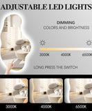 Bungalow Mercer – Bregur Asymmetrical LED Wall Mirror, Modern Frameless Lighted Mirror with Touch Sensor &amp; Anti-Fog for Bathroom &amp; Vanity