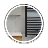 BUNGALOW MERCER Premium LED Bathroom Mirror – Stainless Steel Frame, Front-Lit, Smart Memory & Anti-Fog (Brushed Gold, 90 x 90 cm)