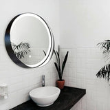 BUNGALOW MERCER Premium LED Bathroom Mirror – Stainless Steel Frame, Front-Lit, Smart Memory & Anti-Fog (Brushed Gold, 90 x 90 cm)