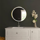 BUNGALOW MERCER Premium LED Bathroom Mirror – Stainless Steel Frame, Front-Lit, Smart Memory & Anti-Fog (Brushed Gold, 90 x 90 cm)