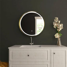 BUNGALOW MERCER Premium LED Bathroom Mirror – Stainless Steel Frame, Front-Lit, Smart Memory & Anti-Fog (Brushed Gold, 90 x 90 cm)