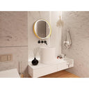 BUNGALOW MERCER Premium LED Bathroom Mirror – Stainless Steel Frame, Front-Lit, Smart Memory & Anti-Fog (Brushed Gold, 90 x 90 cm)