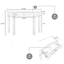Bungalow Mercer – Silver Paint Finish Console Table with Mirrored Accents for Entryway & Living Room