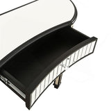 Bungalow Mercer – Black Painted Console Table with Silver Mirrored Accents for Entryway & Living Room