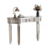 Bungalow Mercer – Silver Paint Finish Console Table with Mirrored Accents for Entryway & Living Room