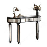 Bungalow Mercer – Black Painted Console Table with Silver Mirrored Accents for Entryway & Living Room