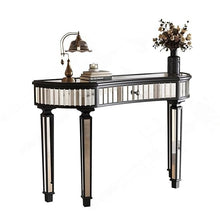 Bungalow Mercer – Black Painted Console Table with Silver Mirrored Accents for Entryway & Living Room