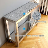 Haven Modern Mirrored Console Table with Glass Shelf | Elegant Accent Furniture for Living Room, Entryway & Bedroom