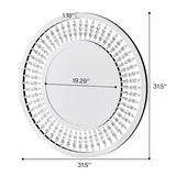 Avante Luxury Console Table & Wall Mirror Set – Glam Circular Design with Crystal Accents