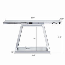 Bungalow Mercer – Elegant Contemporary Console Table with Mirrored Accents for Home Interiors