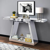 Bungalow Mercer – Elegant Contemporary Console Table with Mirrored Accents for Home Interiors