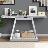 Bungalow Mercer – Elegant Contemporary Console Table with Mirrored Accents for Home Interiors