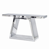 Bungalow Mercer – Elegant Contemporary Console Table with Mirrored Accents for Home Interiors