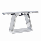Bungalow Mercer – Elegant Contemporary Console Table with Mirrored Accents for Home Interiors
