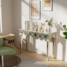 BUNGALOW MERCER – Elegant Silver Mirrored Console Table for Hallway, Living Room & Entryway with Contemporary Design Accents