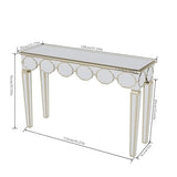 Carlton Elegant Silver Mirrored Console Table for Hallway, Living Room & Entryway with Contemporary Design Accents