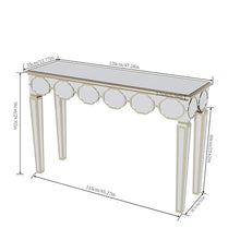 BUNGALOW MERCER – Elegant Silver Mirrored Console Table for Hallway, Living Room & Entryway with Contemporary Design Accents