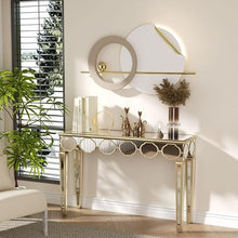 BUNGALOW MERCER – Elegant Silver Mirrored Console Table for Hallway, Living Room & Entryway with Contemporary Design Accents
