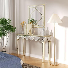 BUNGALOW MERCER – Elegant Silver Mirrored Console Table for Hallway, Living Room & Entryway with Contemporary Design Accents