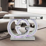 Gatsby Mirrored Console Table with Double G Geometric Design – Modern Luxury Entryway Accent