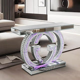 Gatsby Mirrored Console Table with Double G Geometric Design – Modern Luxury Entryway Accent