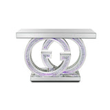Gatsby Mirrored Console Table with Double G Geometric Design – Modern Luxury Entryway Accent