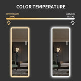 BUNGALOW MERCER – Rectangular Full-Length LED Vanity Mirror with Warm Backlit Glow | Wall-Mounted or Standing Dressing Mirror