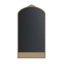 Luxe Arched Cane-Base Mirror with Decorative Crown – Full-Length