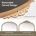 Luxe Arched Cane-Base Mirror with Decorative Crown – Full-Length