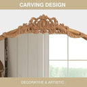 Luxe Arched Cane-Base Mirror with Decorative Crown – Full-Length