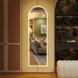BUNGALOW MERCER – Arched Full-Length LED Mirror with Backlit Glow | Wall-Mounted Dressing Mirror for Bedroom & Living Room