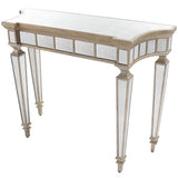 Bungalow Mercer – Radiant Silver Console Table – Luxury Entryway & Hallway Accent with Geometric Design