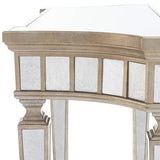 Bungalow Mercer – Radiant Silver Console Table – Luxury Entryway & Hallway Accent with Geometric Design