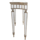 Bungalow Mercer – Radiant Silver Console Table – Luxury Entryway & Hallway Accent with Geometric Design